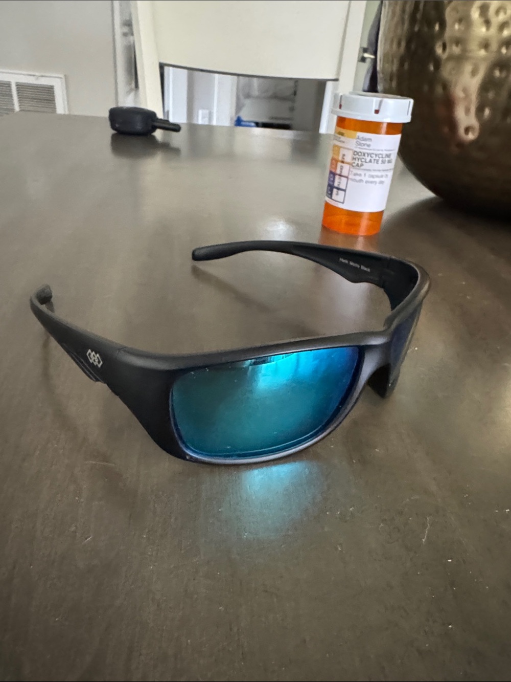 Polarized Sport Sunglasses with Blue Mirrored Lenses